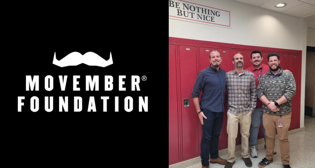 Teachers Mr. Falkman, Mr. ONeill, Mr. Augello, and Mr. Lackner (left to right) representing the East Islip High School Movember Team.