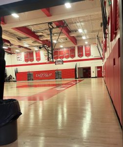 The gymnasium at East Islip High School.