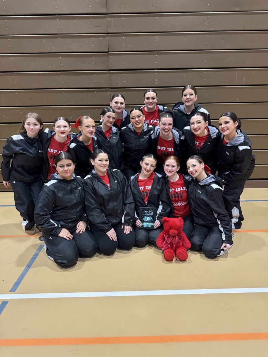 The East Islip Varsity Kickline Team.