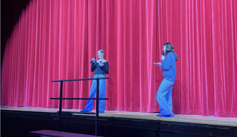 Winiarski and junior, Sienna Graber, acting as MCs for the talent show